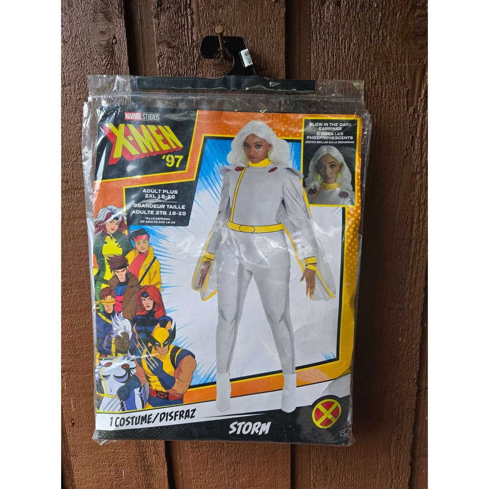 X-Men '97 Storm Costume Adult Plus 2XL 18-20 Glow Earrings